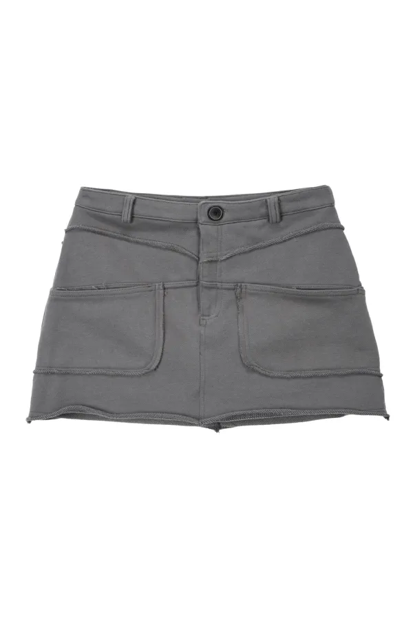 Pocket Mini Skirt_Charcoal