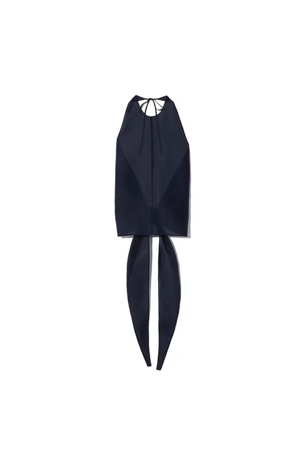 FLUID HALTERNECK TOP [NAVY]