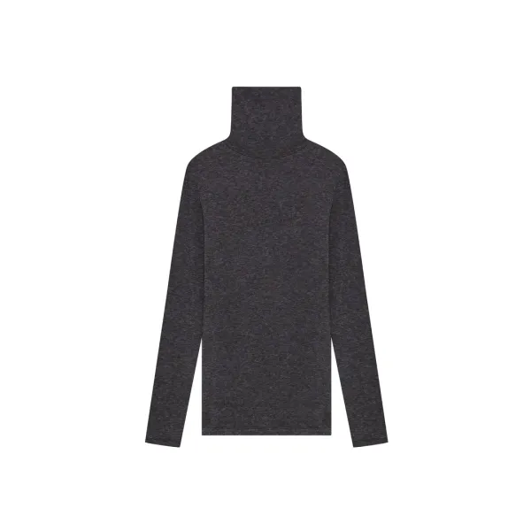 soft turtleneck top - grey