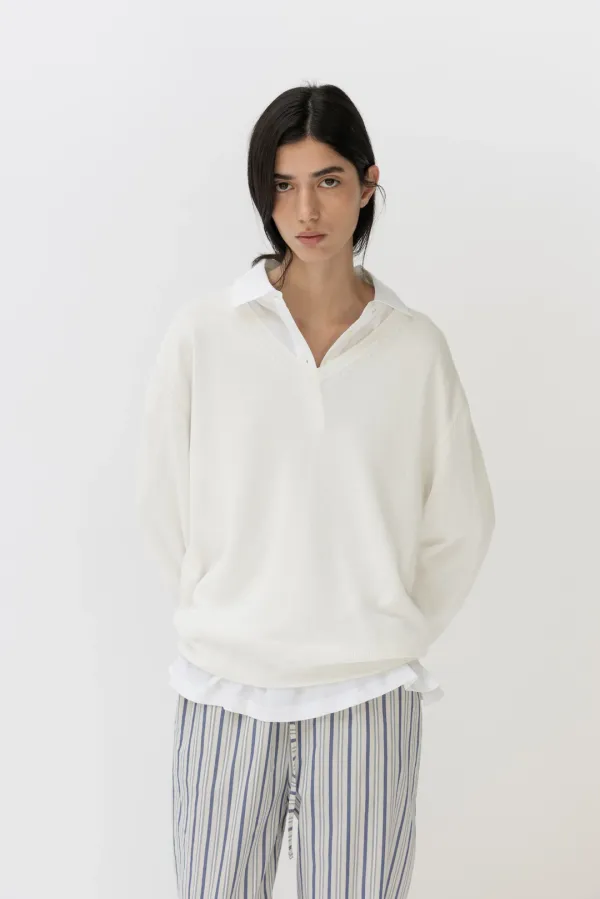 [5/26 예약배송] Hanji V-Neck Knit_Ivory