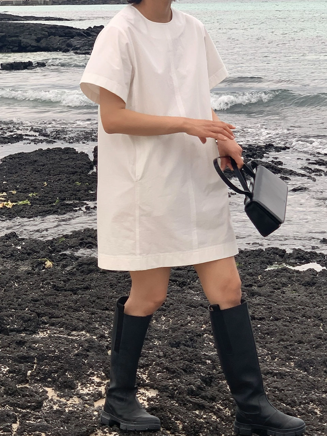 쏘이르 (2COLOR)HALF SLEEVE COTTON ONE PIECE 상품 이미지 2