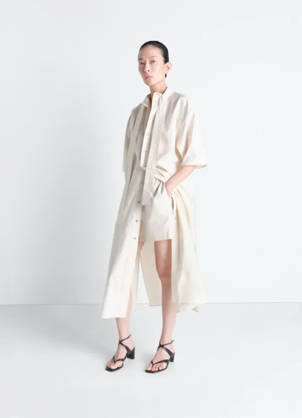 REVERSIBLE TUBE DRESS IN WASHED COTTON SILK
