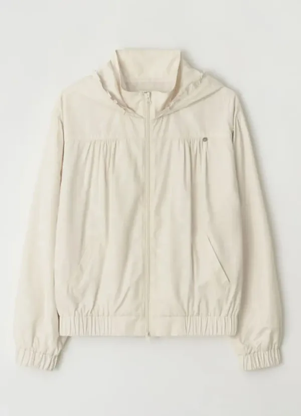 DOT PENDANT FRILL HOODIE WIND JUMPER IVORY