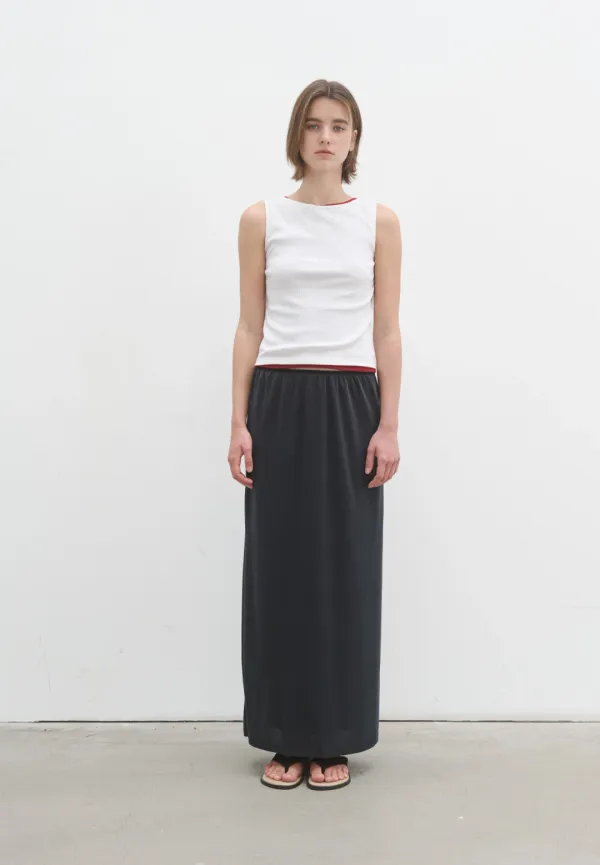 Soft modal maxi skirt (charcoal navy)