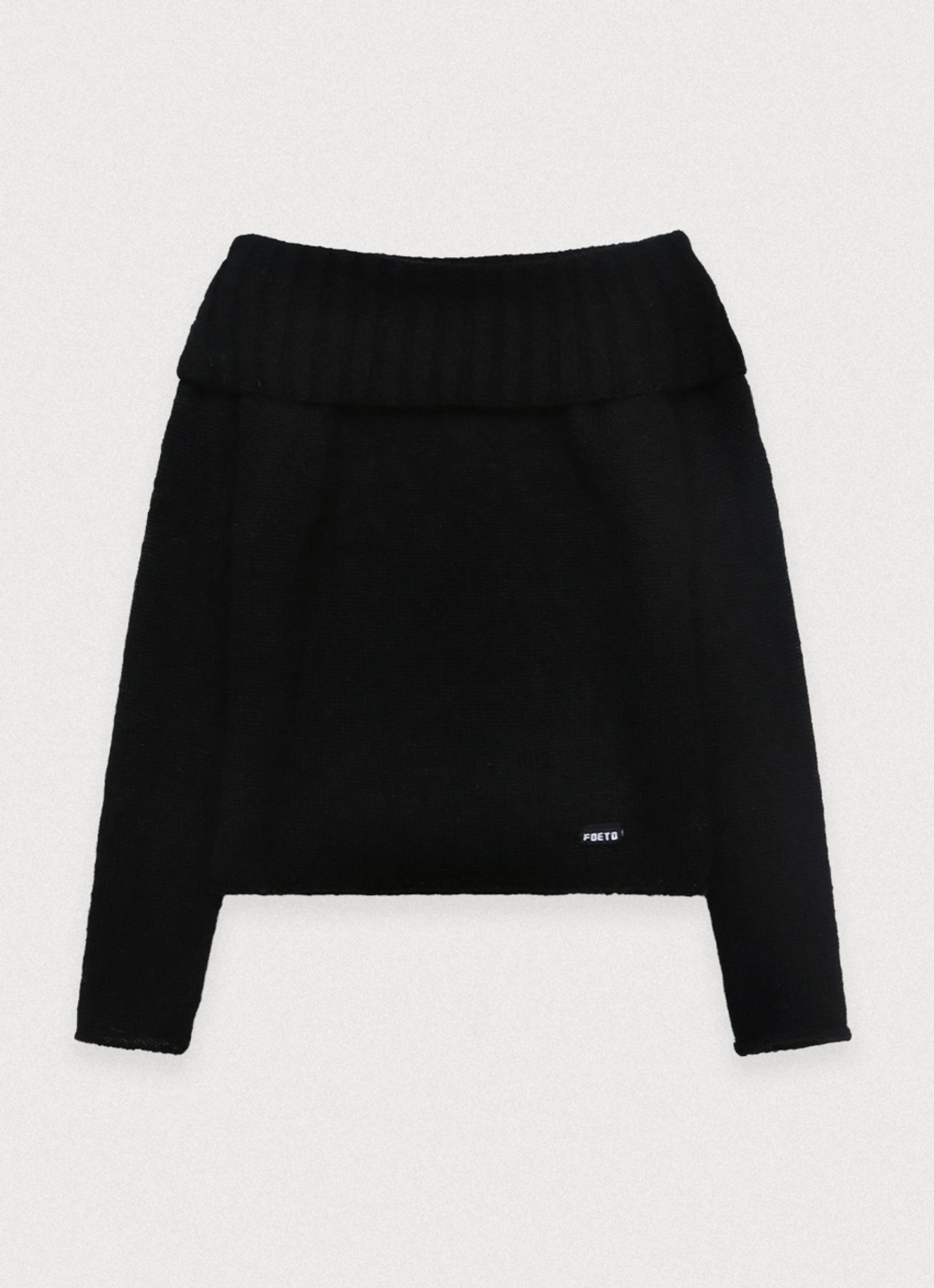 포에토 Personal off shoulder kidmo knit - black 상품 이미지 3