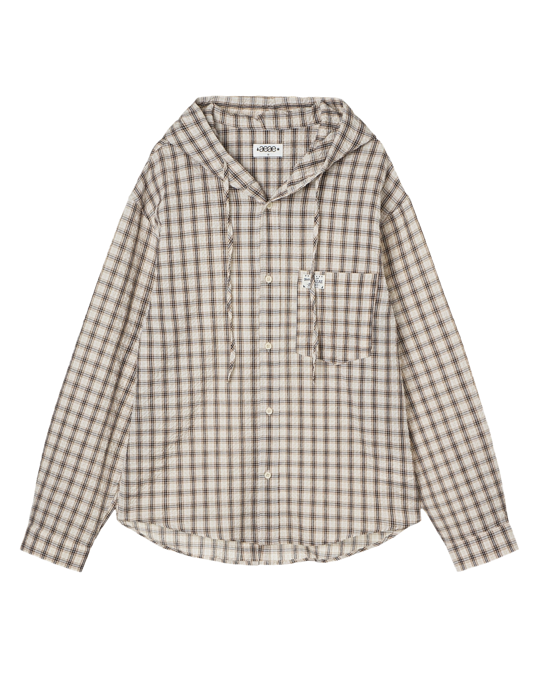 에이이에이이 CHECK HOOD SHIRTS [BEIGE] 상품 이미지 2