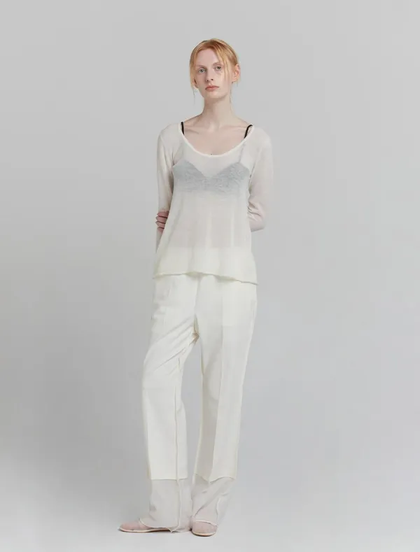 LAYERED BOOTS CUT PANTS [IVORY]