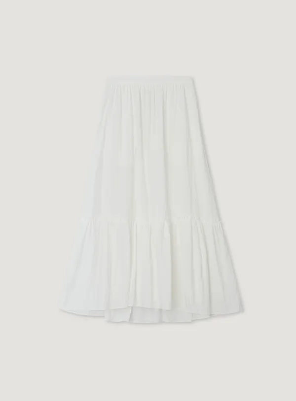 RYLE SHIRRING SKIRT_WHITE