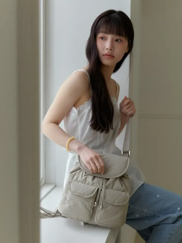 미뇽 패디드 백팩 Mignon Padded Backpack_Sand Beige