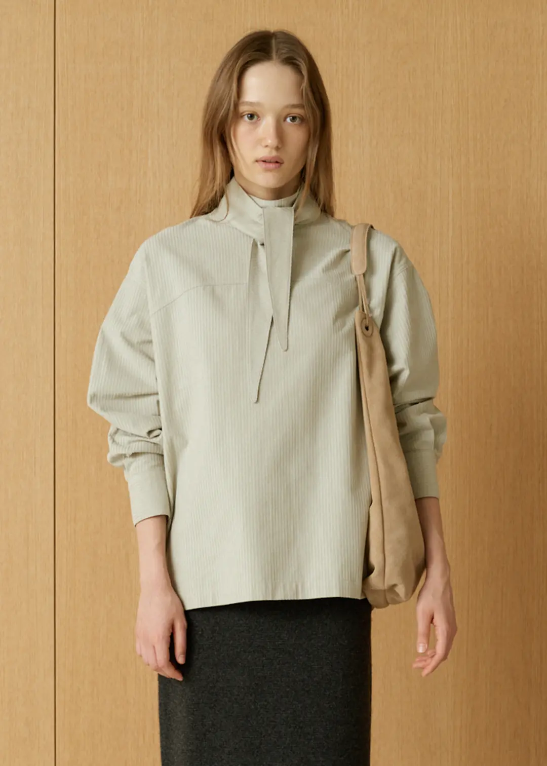 더라이 Scarf Neck Blouse(Mint) 상품 이미지 2