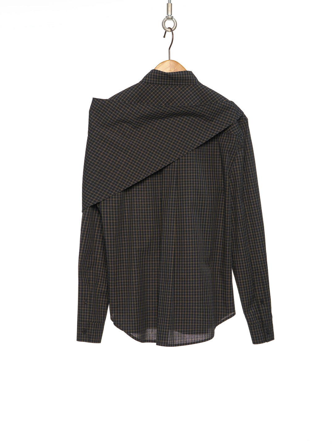 푸쉬버튼 PF26 BLACK CHECK SCARF SHIRT 상품 이미지 3