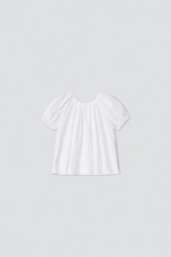 32704_Seersucker puff volume blouse  TW