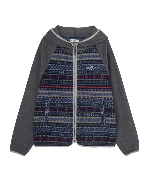 SOFT FLEECE ZIP UP HOODIE [GREY]