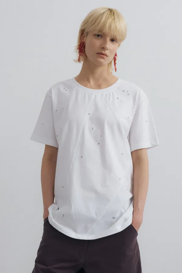 Typo Incision T-shirts_Ivory