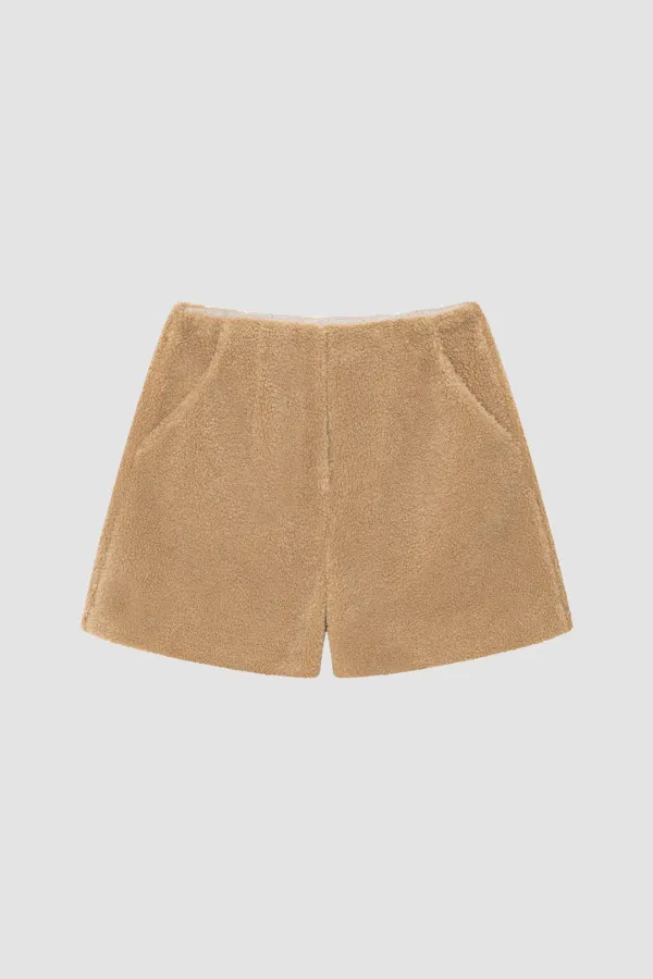 SHEARLING BERMUDA PANTS_BEIGE