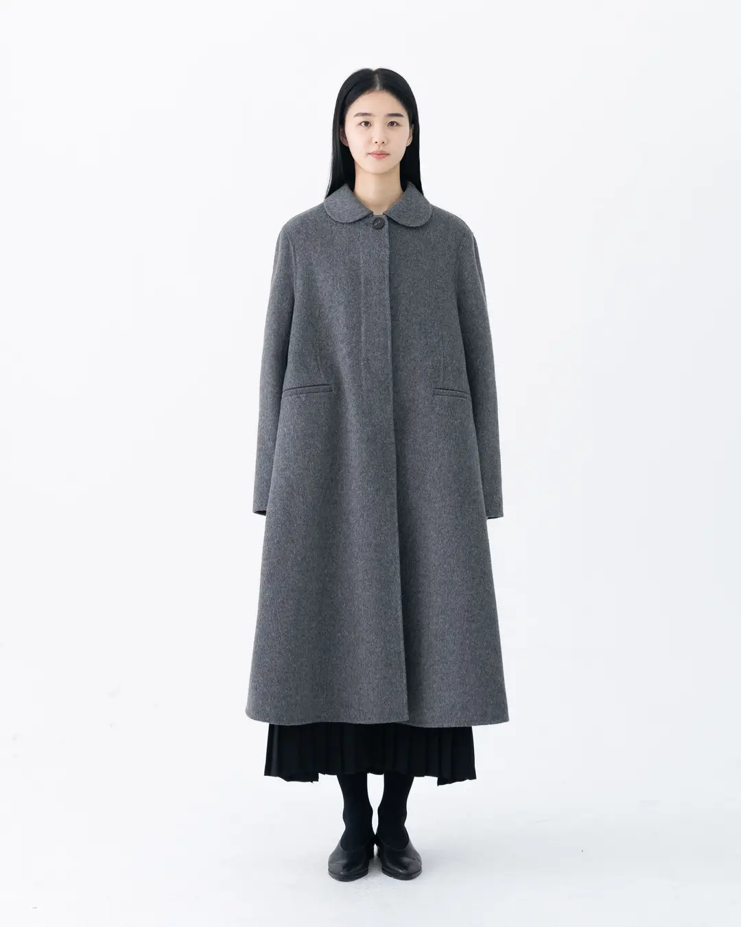 유노이아 round collar long coat 상품 이미지 2