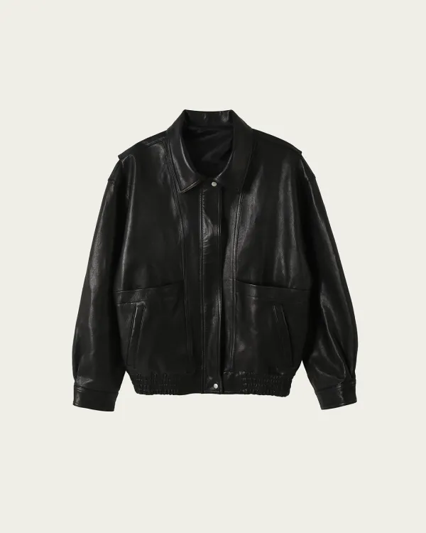 (7차) Carmen Leather Jacket - Black