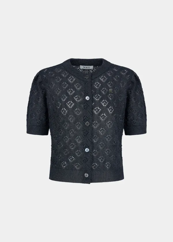 W SKASHI KNIT HALF CARDIGAN - DARK GRAY