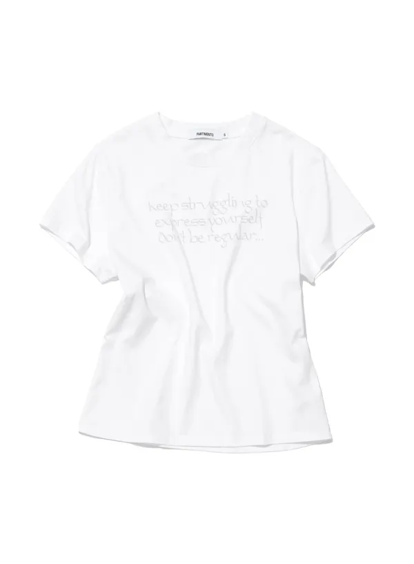 [WOMEN] DBR SLOGAN PRINTED SHORT SLEEVE TEE_WHITE
