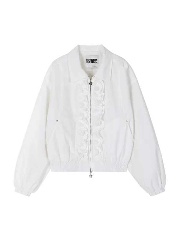 FRILL BALLOON BLOUSON_WHITE