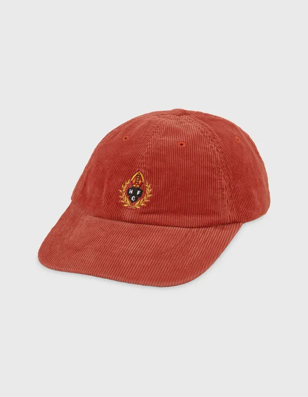 CREST CORDUROY 6 PANEL CAP / Brick Red