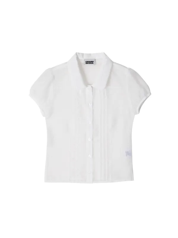 [Release 06/16] SHEER PINTUCK BLOUSE_WHITE