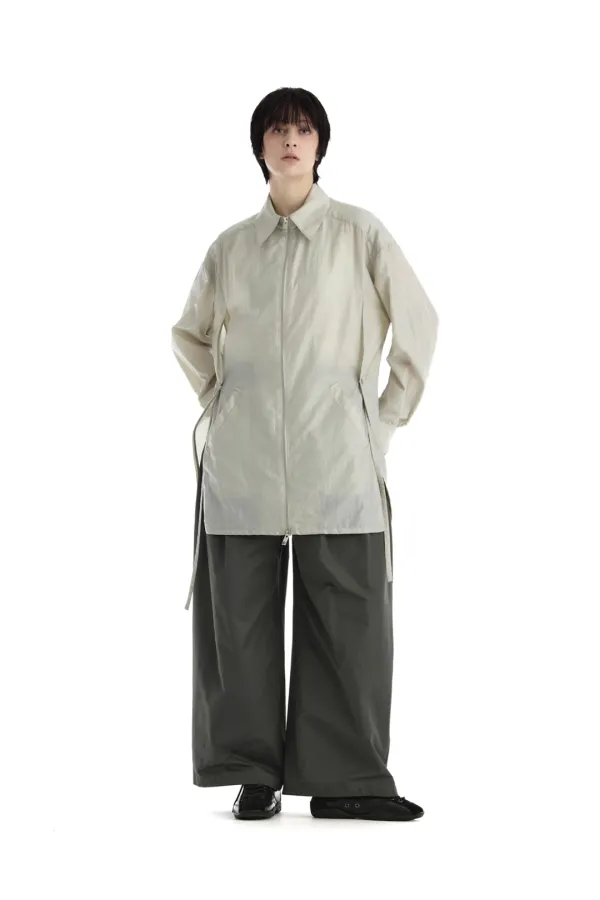 Nylon Cape Blazer [ Light Gray ]