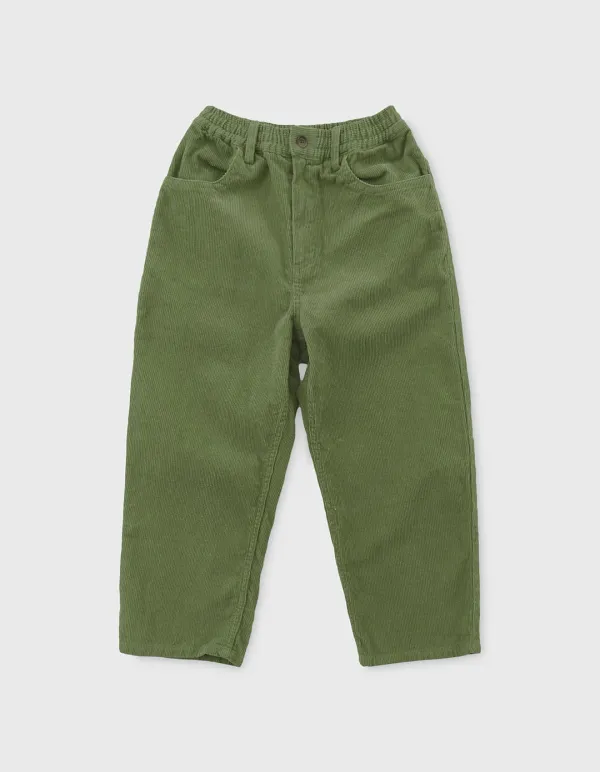 CHILDREN WASHED CORDUROY PANTS / Khaki Green