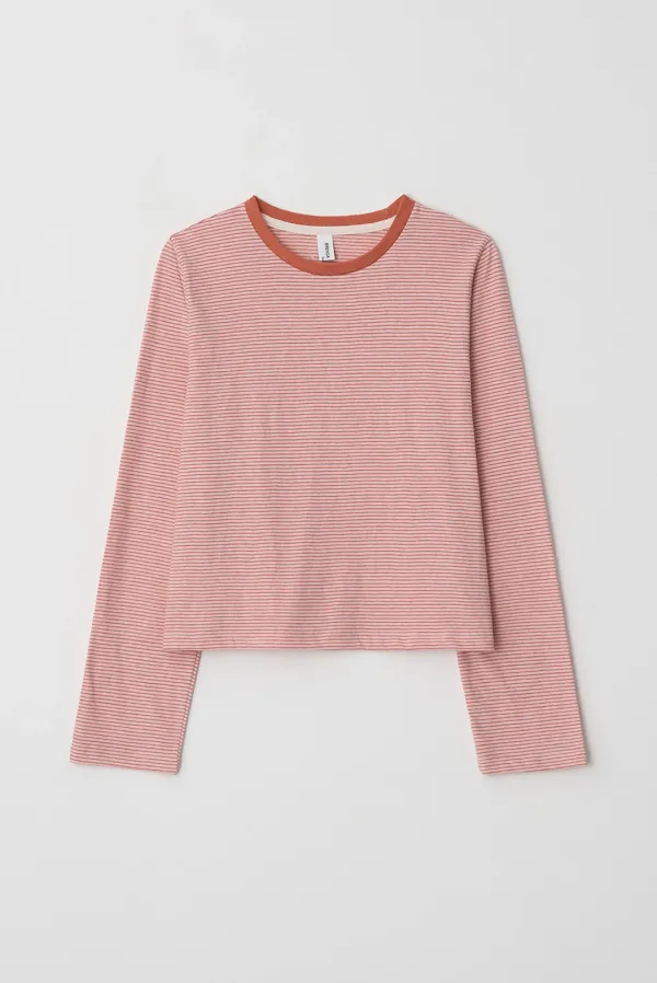 soft striped tee - red orange