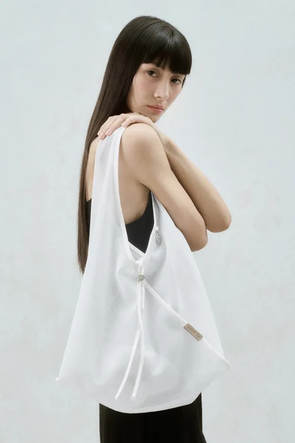 MESH SHOPPER BAG WHITE