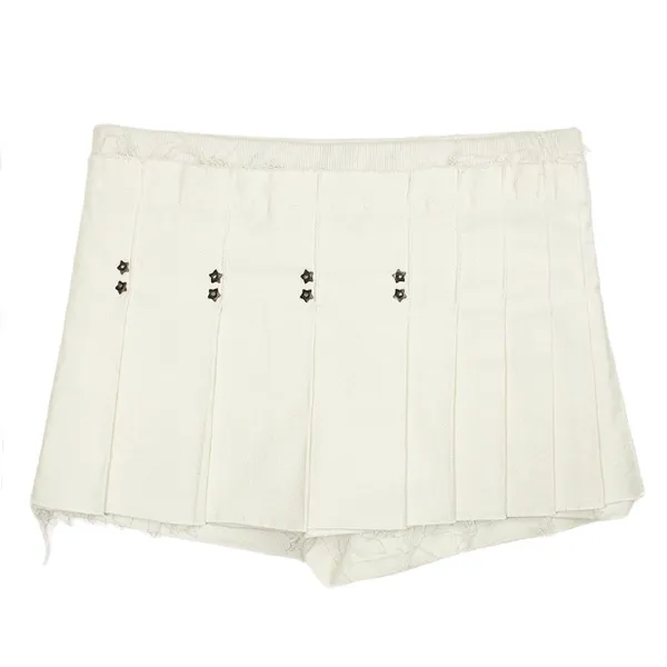 Star rivet pleated skort (Ivory)