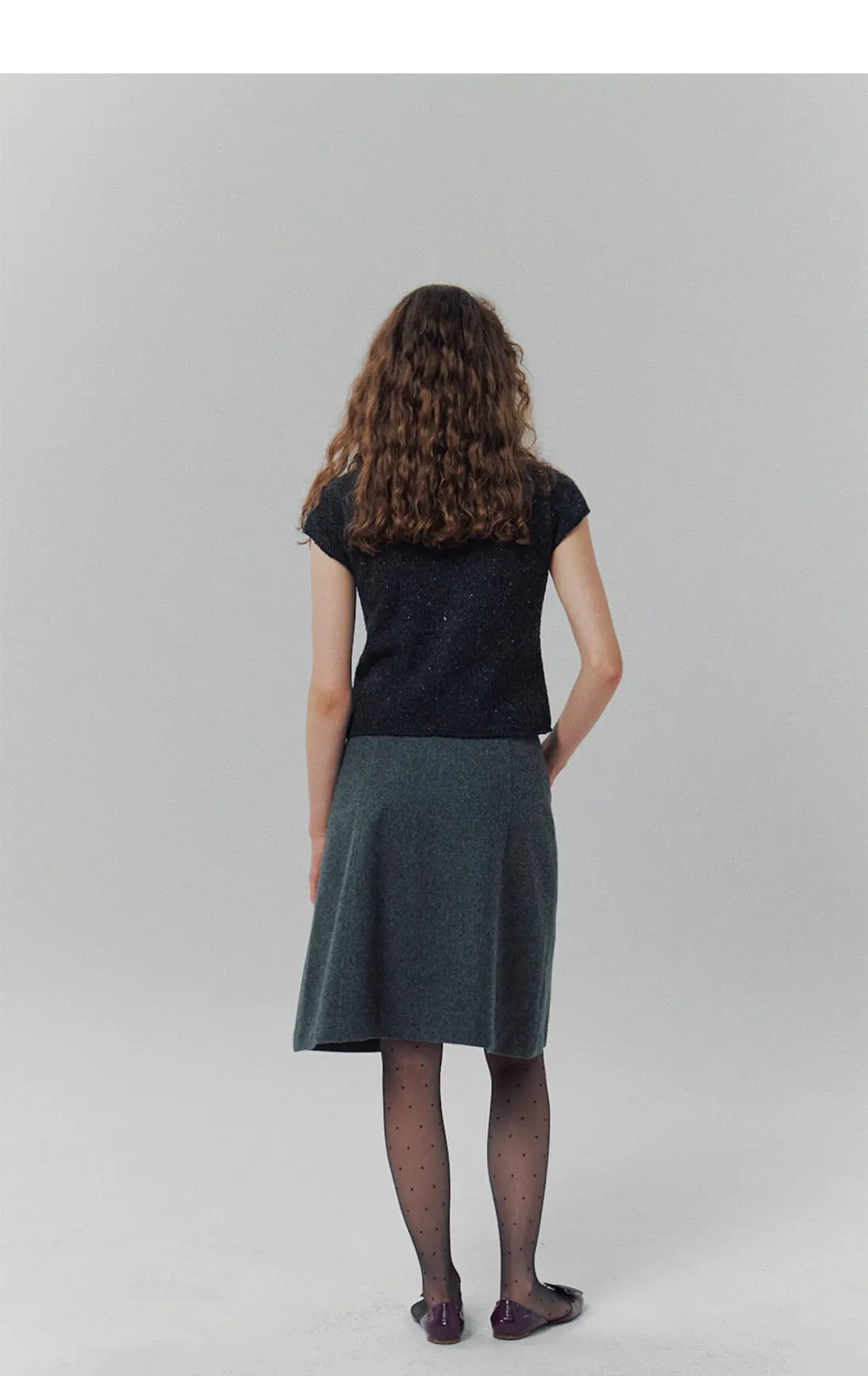 엘오61 Agnes Wool Skirt in Grey 상품 이미지 3