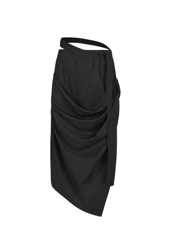 SLIP DOWN SKIRT, STRIPE BLACK