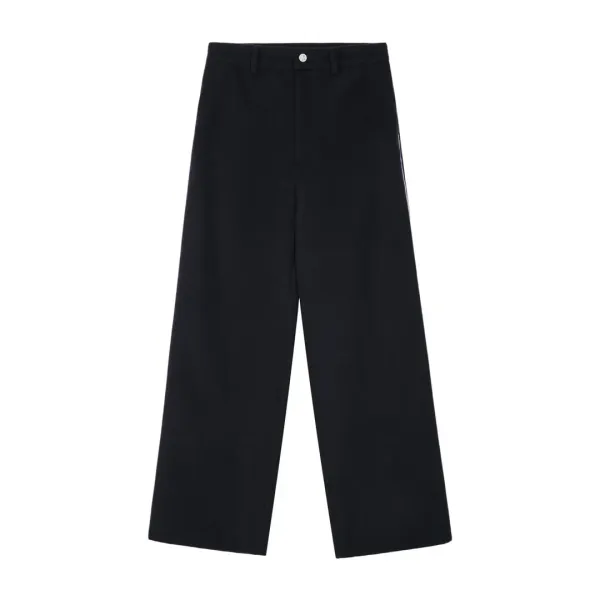 PIPING WOOL PANTS - NAVY