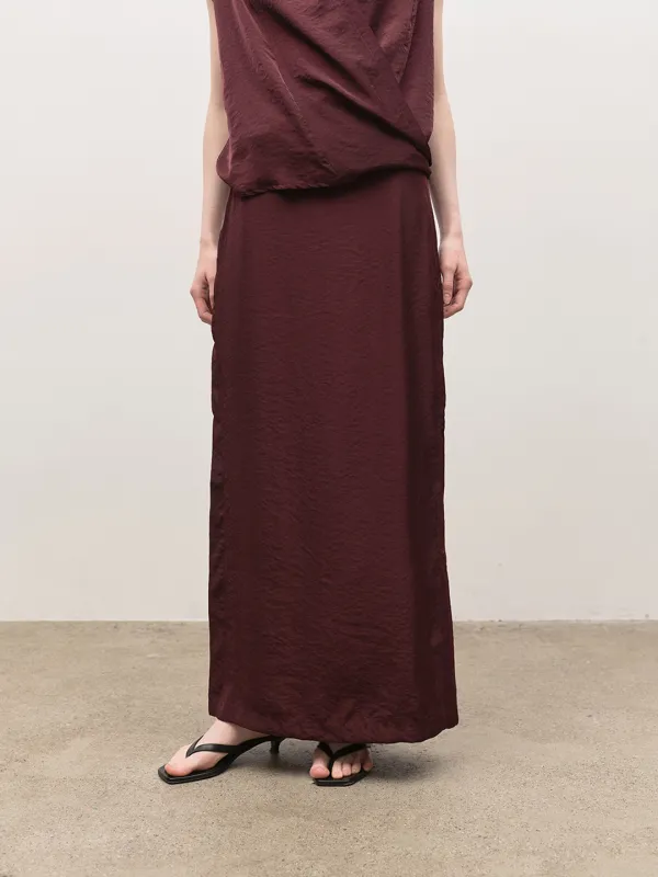 Smooth maxi skirt (와인)
