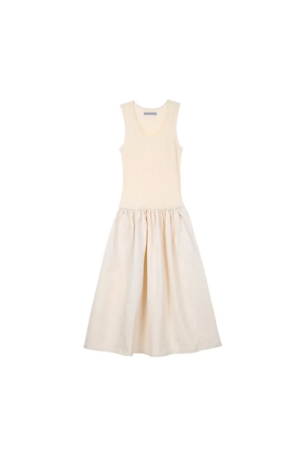 Knited Blooming Dress, Ivory