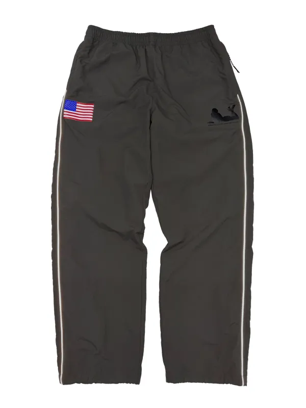 Reflective Piping Nylon Pants Charcoal