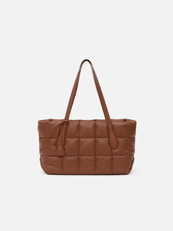 Monslin padding leather bag - Brick