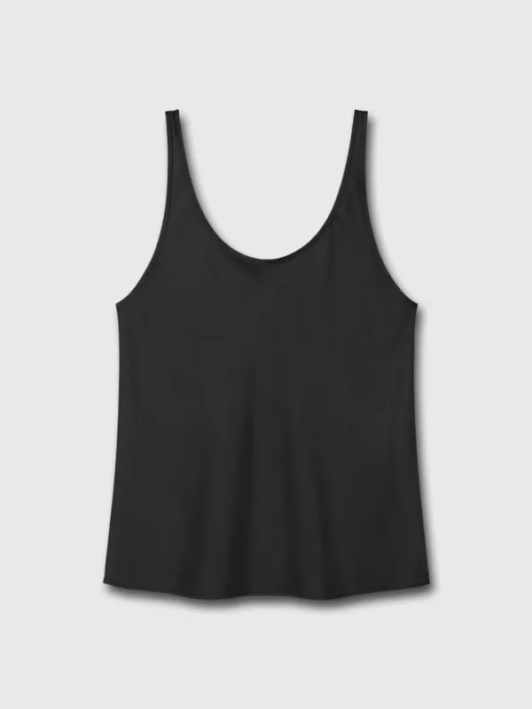 SATIN SLEEVELESS_ BLACK