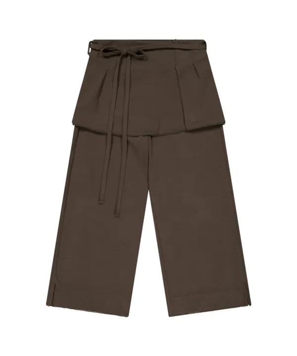 SOFT CROPPED SKIRT PANTS BROWN