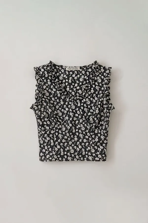 [6차]mia floral ruffle blouse_black