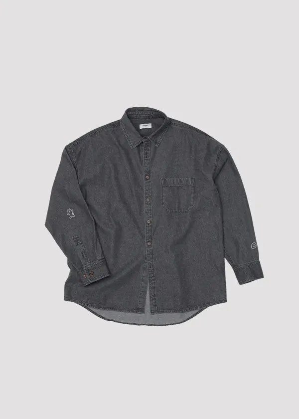 DENIM SHIRTS LOVE BLACK