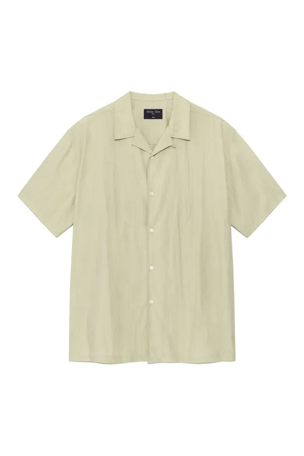 ZIGZAG STITCH POINT SHIRT FOR MEN IN LIGHT GREEN