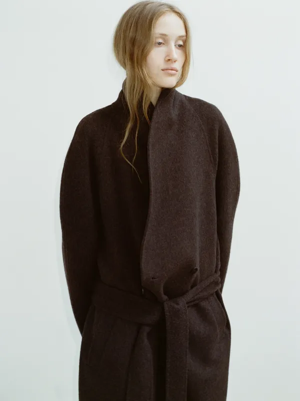 CELIA WOOL COAT [DARK BROWN] - EHRE