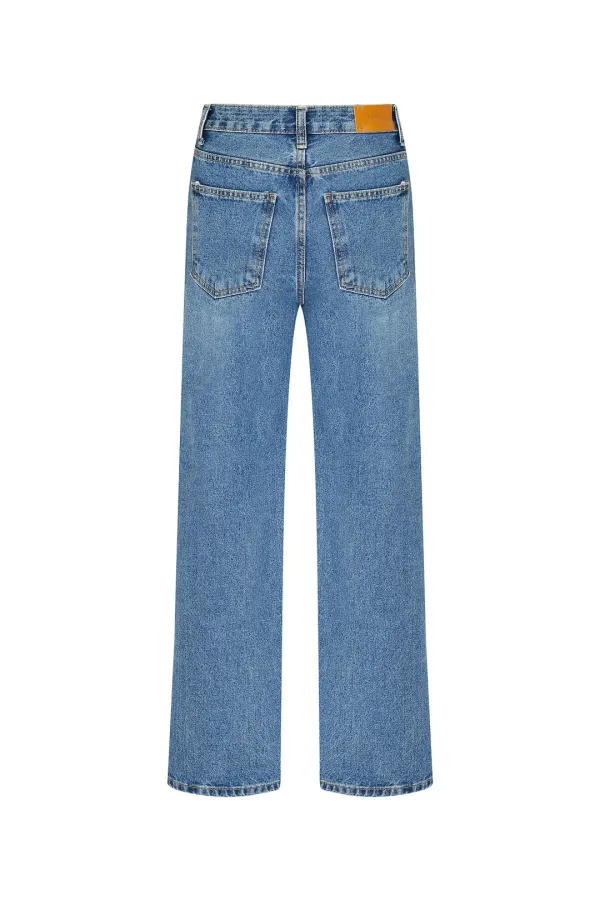 Long Straight Denim PT[LMBBAUDN102]-Medium Blue