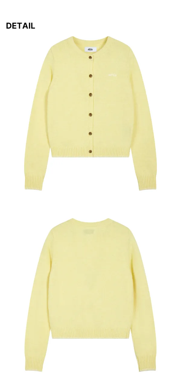 (W) BLANKET STITCH CARDIGAN-YELLOW