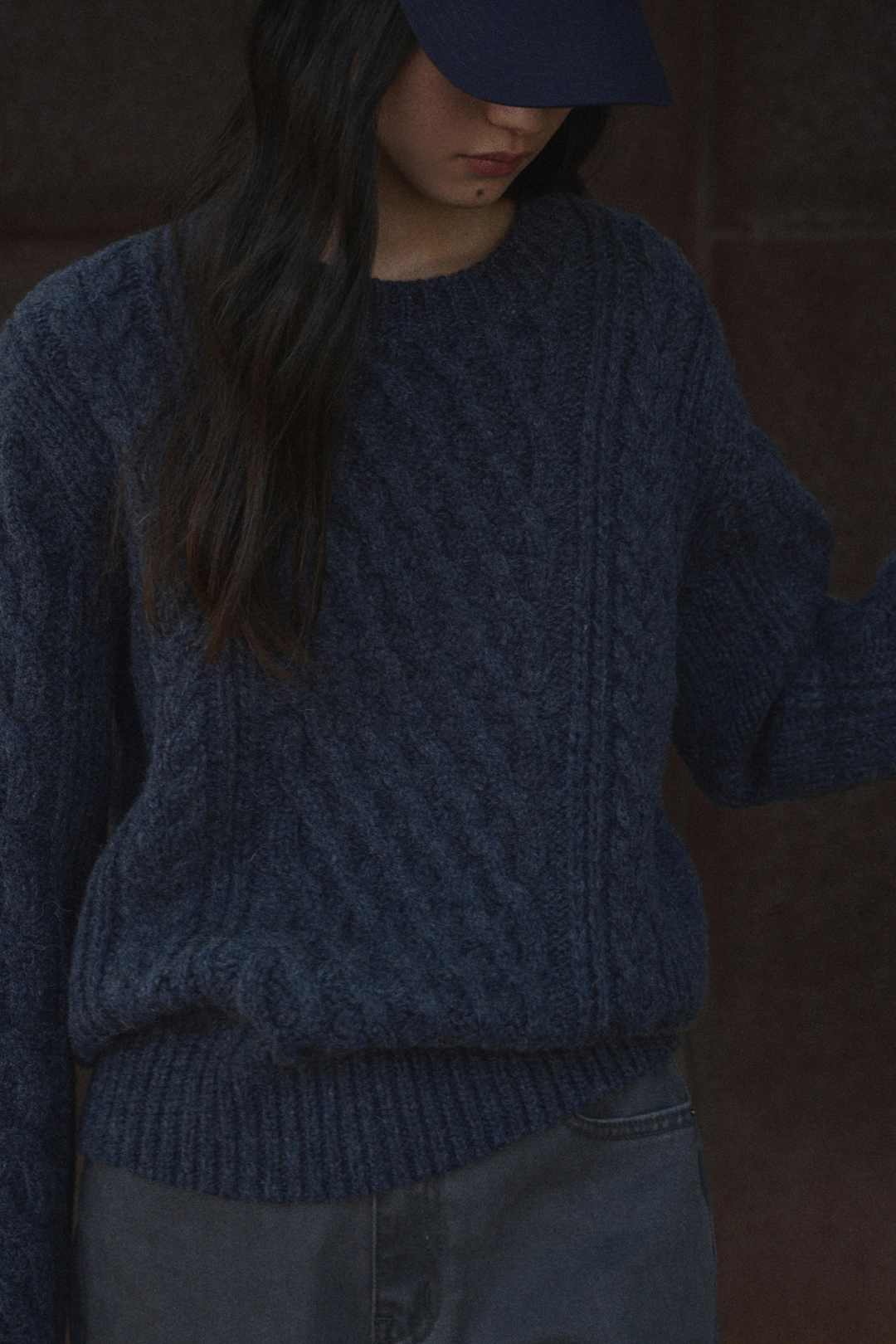 세이지먼트 SKOVA ROUND NECK CABLE WOOL KNIT_BLUE 상품 이미지 2