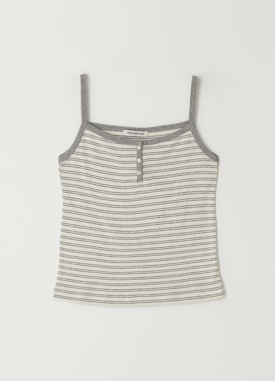 스텝어라운드 Soft stripe sleeveless top_GREY 상품 이미지 1