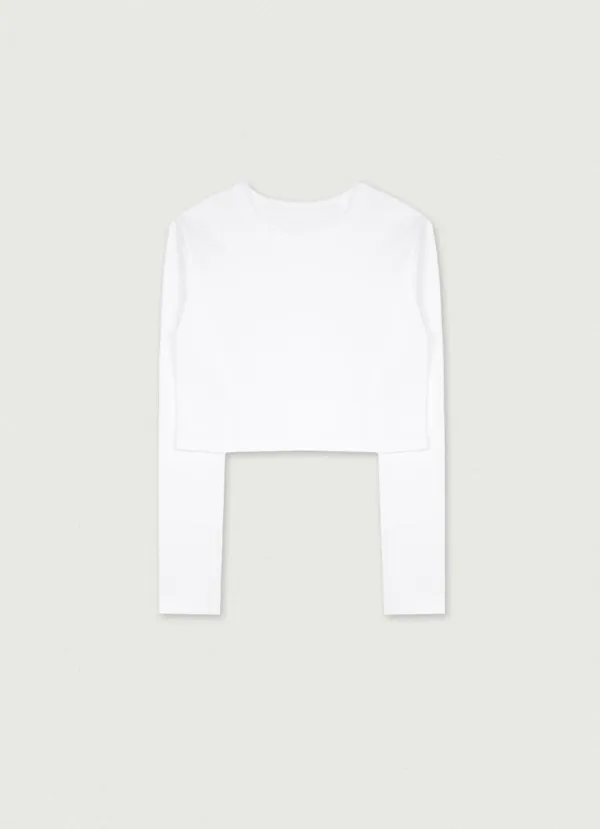 2nd/ Letter Crop Long Sleeve Top [ivory]