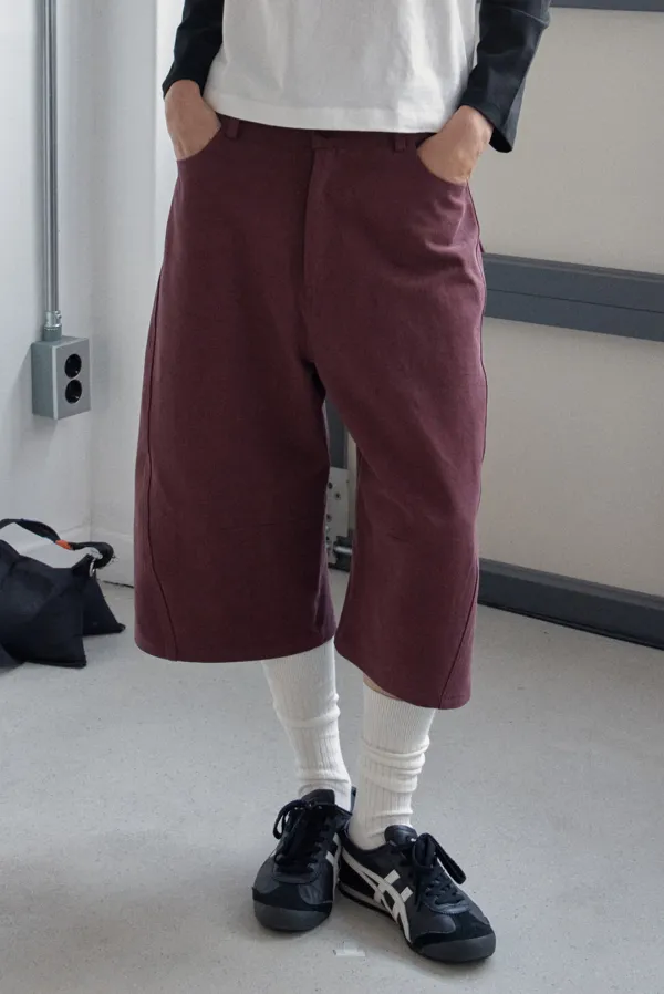 curve bermuda pants - marsala